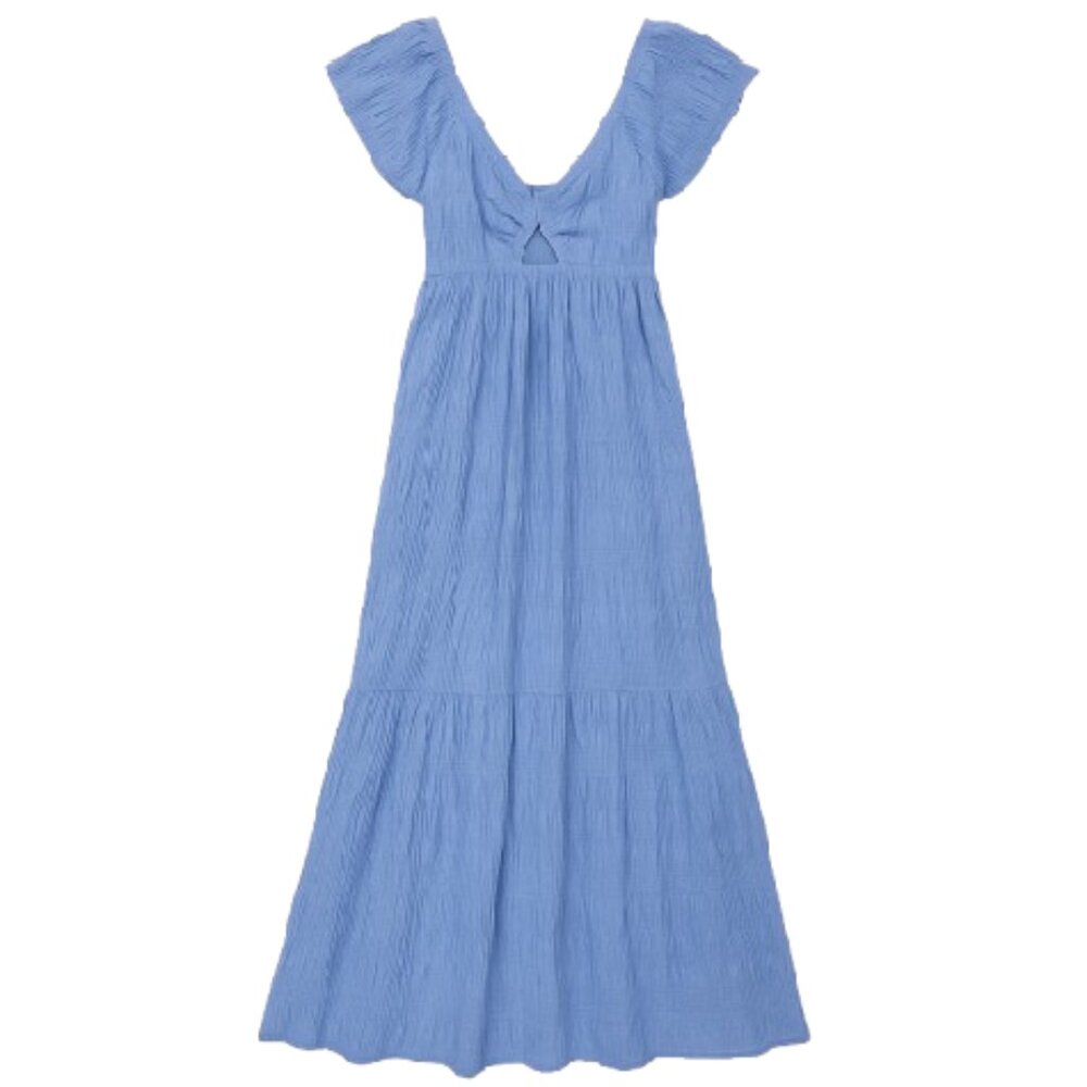 Universal Thread Flutter Cap Sleeve A-Line Midi D… - image 1